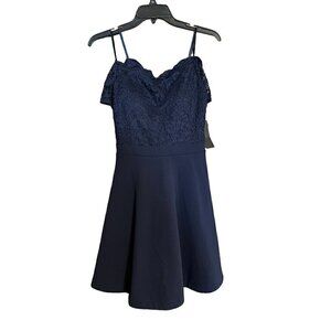 Juniors City Studio Navy Blue Party Cocktail Dress, Size 9 / 10